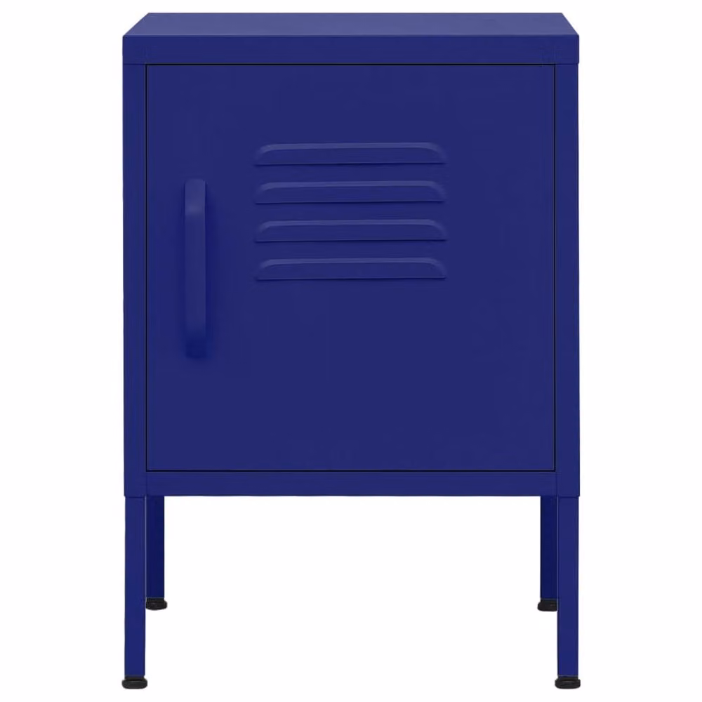 Berkfield Home Set of 2 Modern Navy Blue Metal Nightstands, W/D/H: 35 x 35 x 51 cm – 3