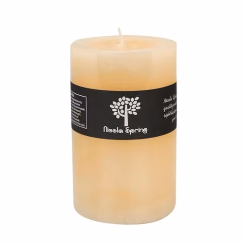 Nicola Spring Vanilla Scented Pillar Candle, Beige, H: 14.5 cm, W: 9.0 cm, D: 9.0 cm – 1