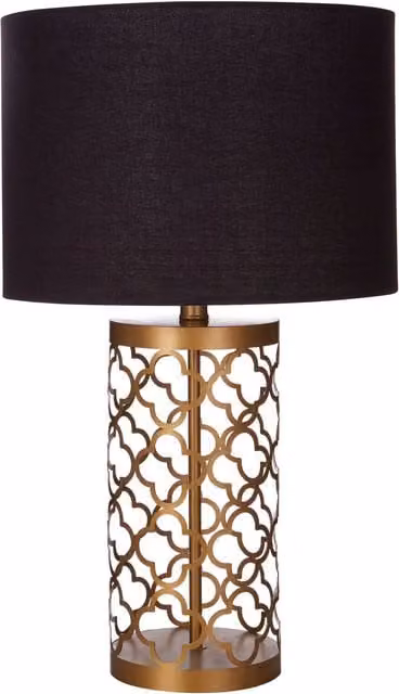 Orsina Table Lamp in Gold, Black and Copper with Fabric Shade
