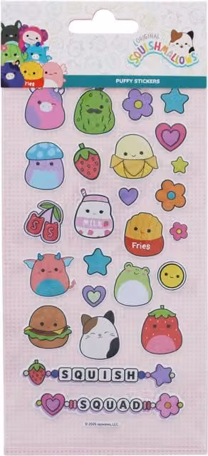 Squishmallows Stickers in Pink and Multicolour