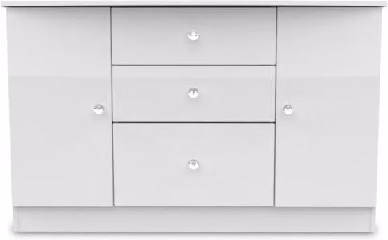 Welcome Lumiere Modern 2 Door 3 Drawer Sideboard with Integrated Lighting in Grey and White