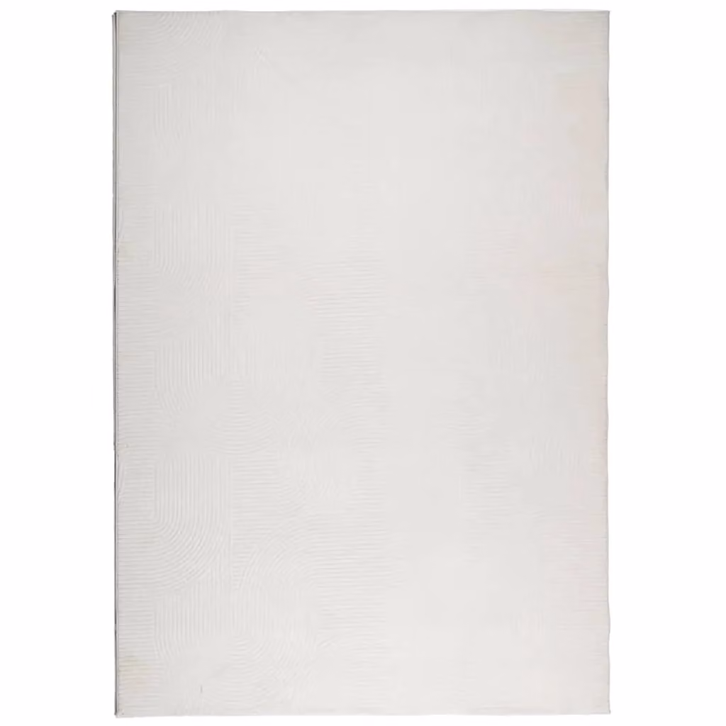 Berkfield Home IZA Short Pile Scandinavian Style Geometric Rug in Beige and White, W: 120 cm, D: 170 cm – 1