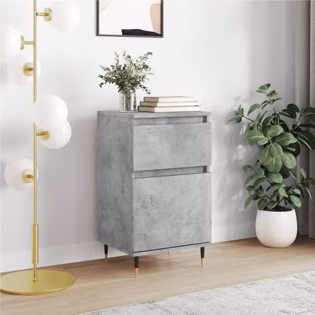 Berkfield Home Modern Sideboard in Concrete Grey, W/D/H: 40 x 35 x 70 cm – 1