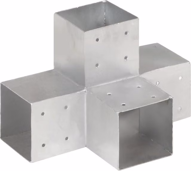 Berkfield Home X Shape Galvanised Steel Post Connector in Silver