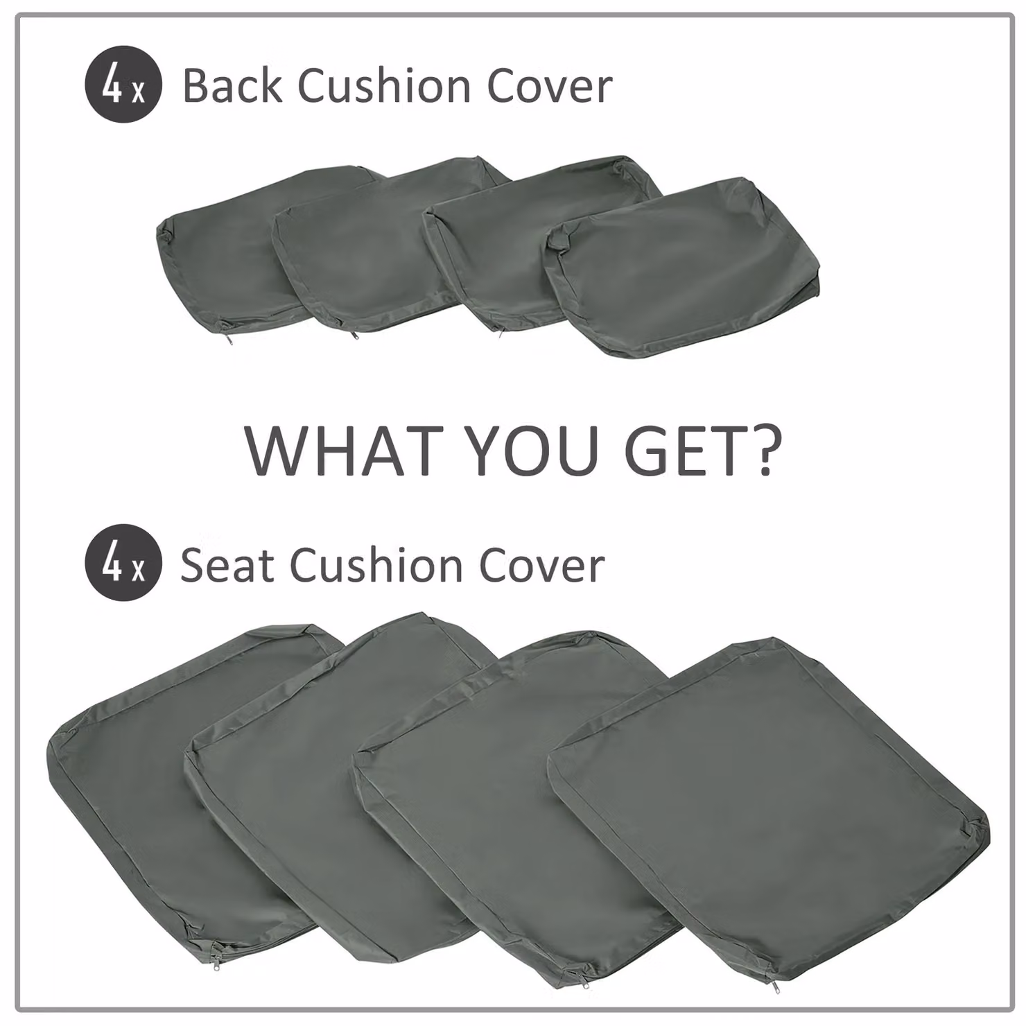 Outsunny Replacement Grey Polyester Cushion Cover for Corner Sofa Rattan Patio Furniture – 5