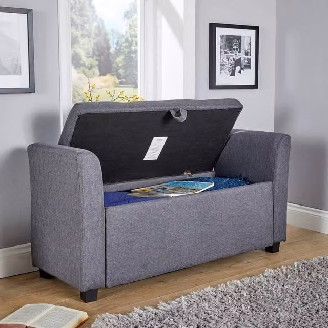 SPETLEK Verona Window Storage Seat in Grey Fabric