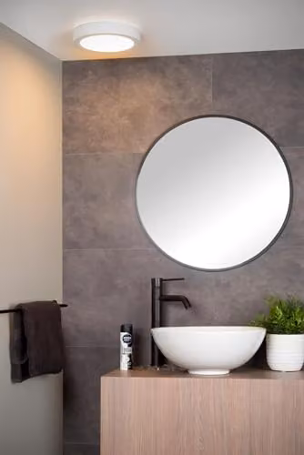 Lucide Brice Dimmable Round LED Flush Ceiling Light for Bathrooms, White, Diameter: 24 cm – 3