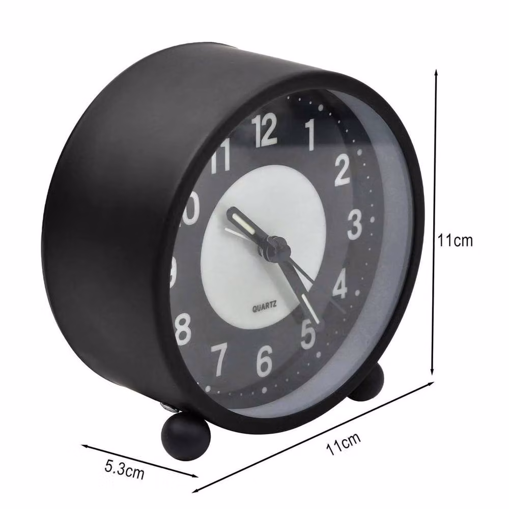 PAWNORA Silent Non-Ticking Alarm Clock in Black – 2