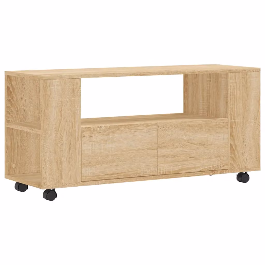 Berkfield Home Modern TV Cabinet in Brown Sonoma Oak, W: 102 cm, D: 34.5 cm, H: 43 cm – 2