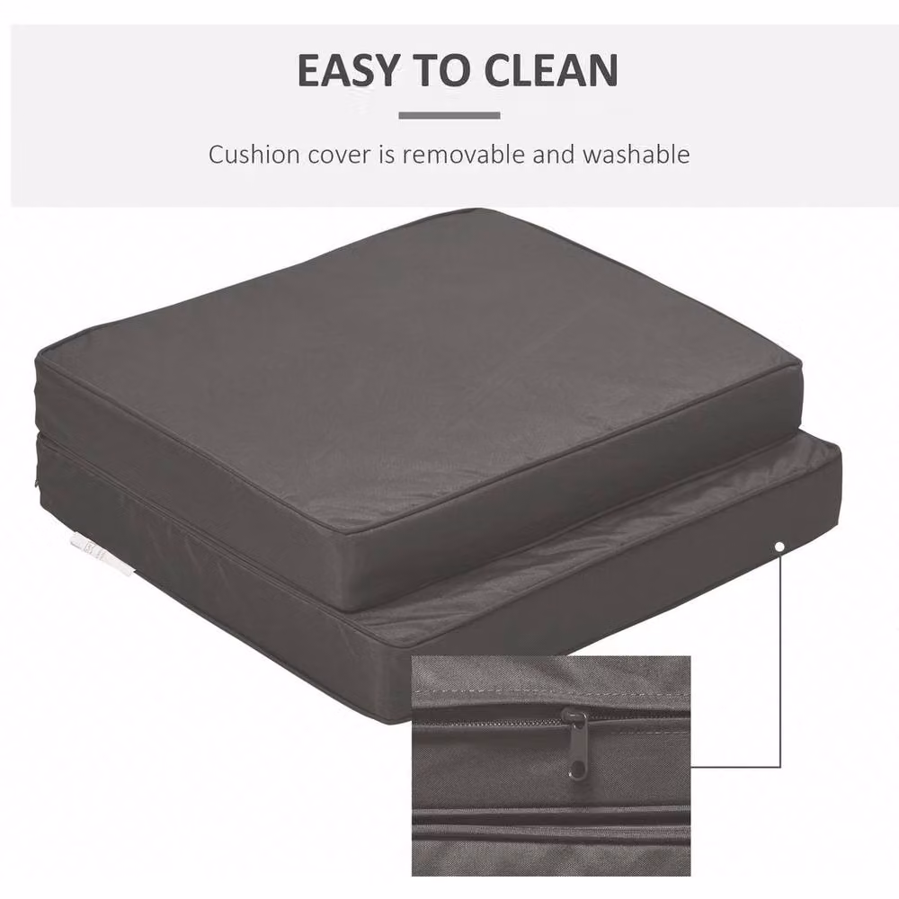 NESTLUNE Outdoor Seat and Back Cushion Replacement Set, Dark Grey, W: 100 cm, H: 15 cm – 3