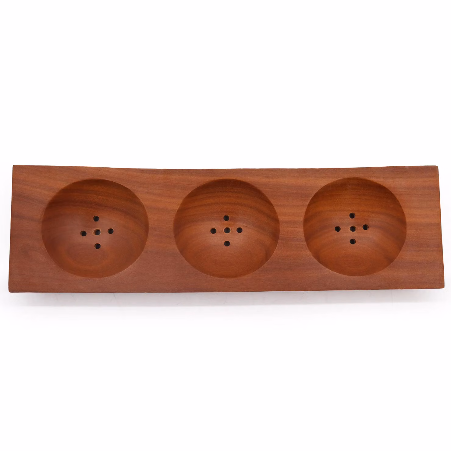 Ancient Wisdom Mahogany Wood Soap Dish with Drainage and Sponge Compartment, Brown, W: 27 cm, D: 9 cm, H: 2.5 cm – 3