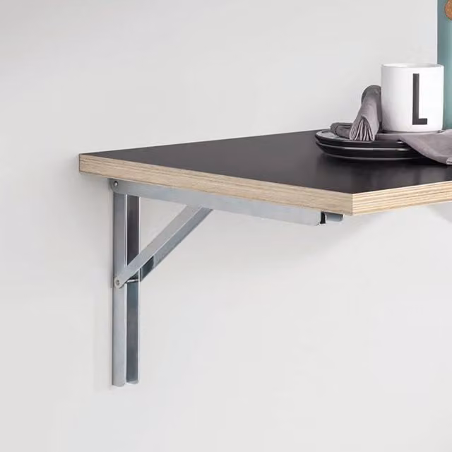 RBUK 2 Pack Folding Shelf Brackets in Silver, 30 cm