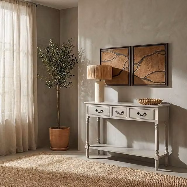 Orsina Three Drawer Solid Pine Wood Console Table in Black, Grey or Silver, W/D/H: 106 x 36 x 81 cm