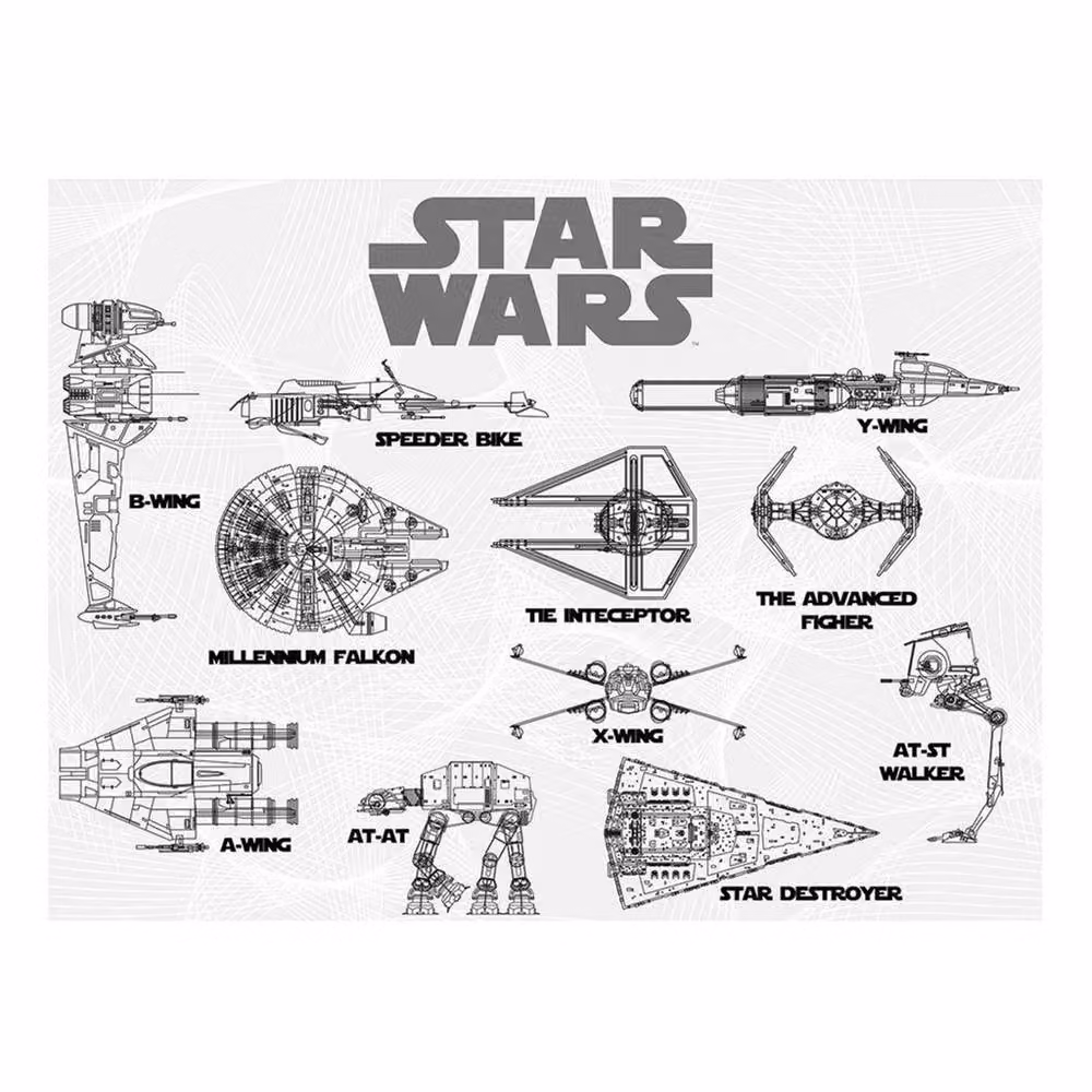 Star Wars Transport Collector Framed Paper Poster in White – 2