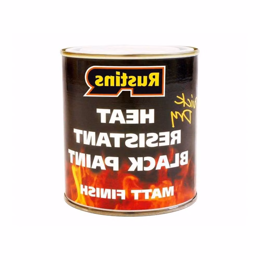 Rustins Quick Dry Heat Resistant Opaque Paint, Black, 500ml – 2
