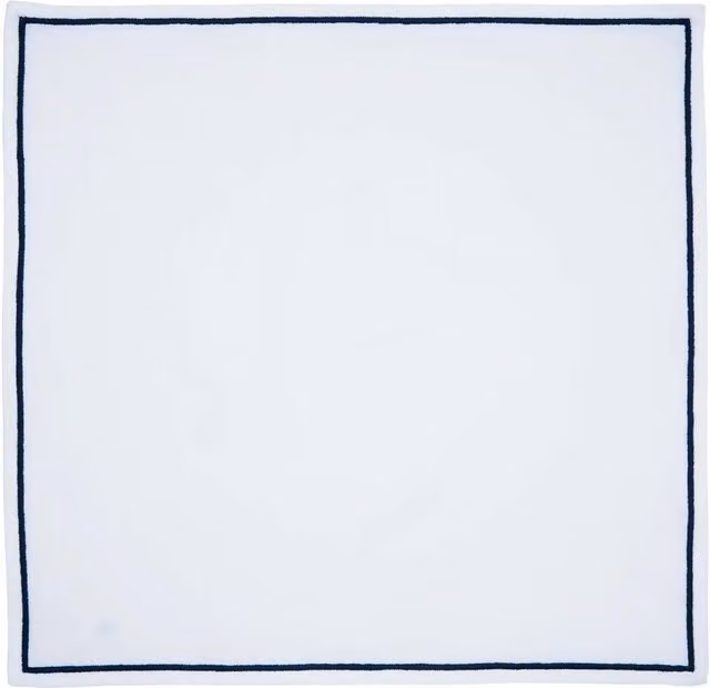 Bedeck of Belfast Morsan Embroidered Cotton Napkins, Blue and White, W/D/H: 40 x 40 x 40 cm