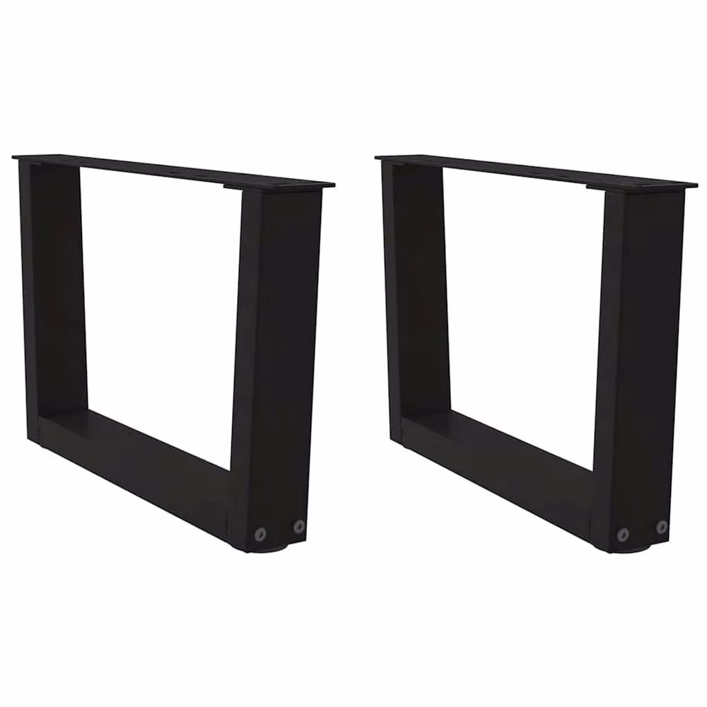 Berkfield Home Modern V-Shape Dining Table Legs, 2 Pieces, Black Steel, H: 50 cm, W: 30-31.3 cm – 2