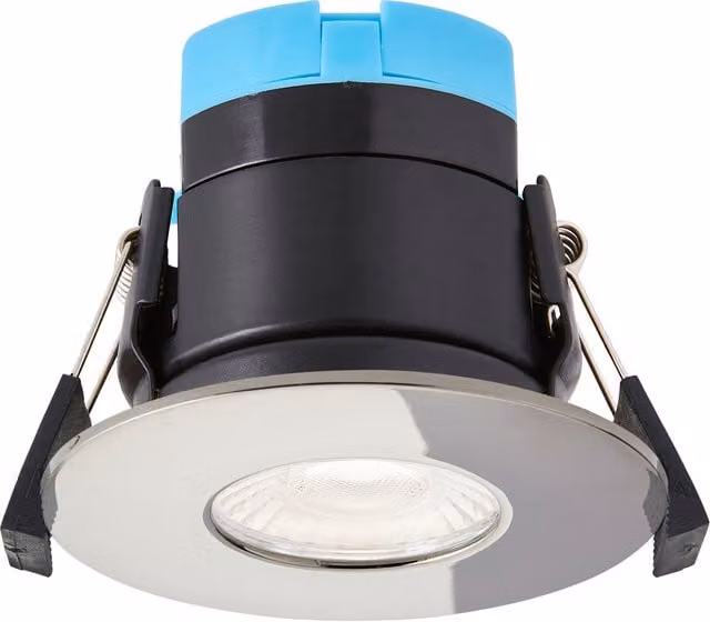Litecraft Fixed LED Recessed Downlight, IP65 Rated, Black Chrome
