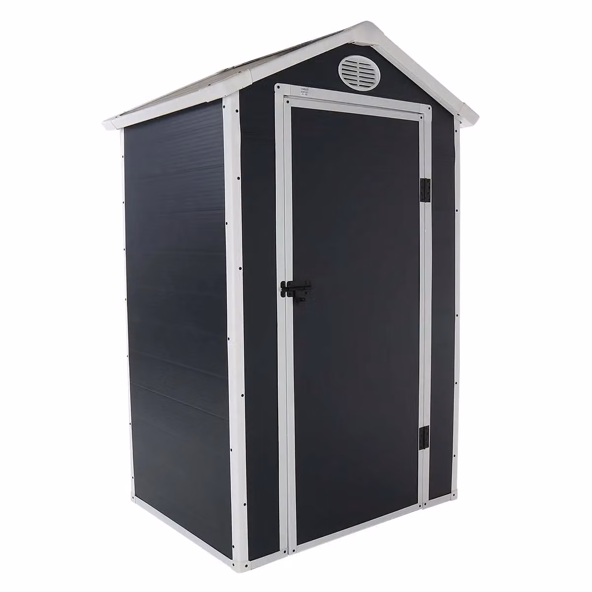 Charles Bentley Grey Plastic and Steel Gable Roof Garden Storage Shed with Window W/D/H: 204 x 103.632 x 104 cm – 2
