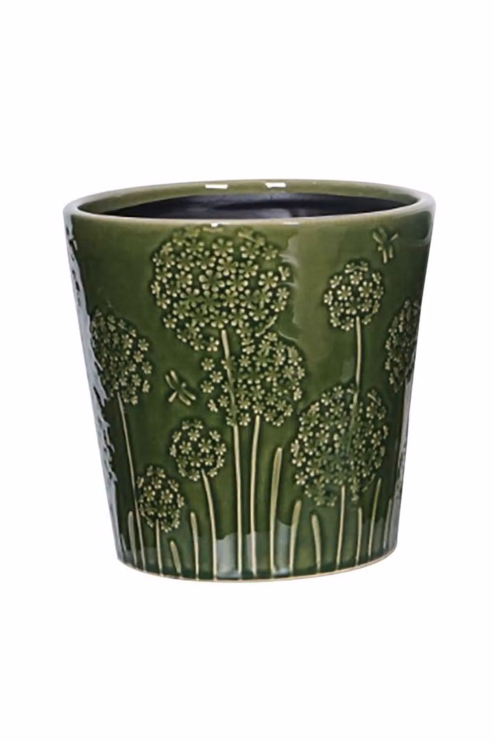 KDMD Hortus Dark Green Lithgow Ceramic Seed Head Pot H 21.5 cm x Dia 22 cm – 2