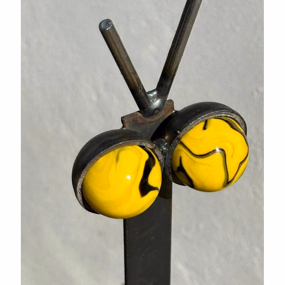Poppyforge Marble Snail Eyes Metal Garden Art in Black, W41 x H79 cm – 3