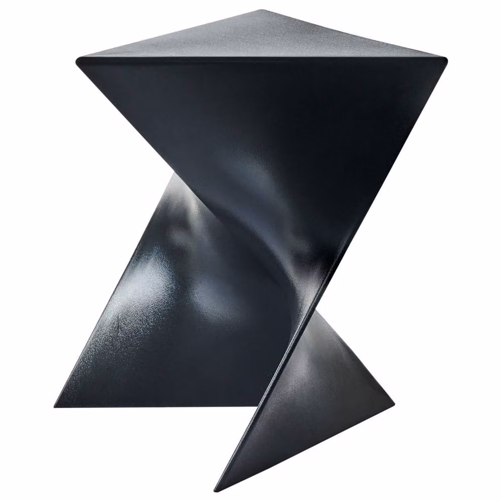 Wyld and Coco Triangular Black Side Table in Matt Plastic – 2