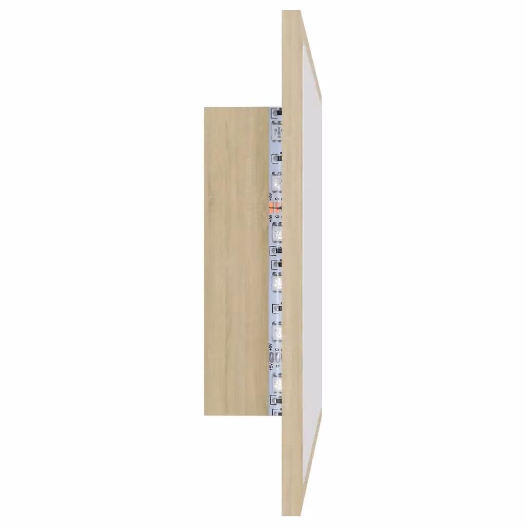 Berkfield Home LED Bathroom Mirror in Sonoma Oak Brown, W/D/H: 60 x 8.5 x 37 cm – 2