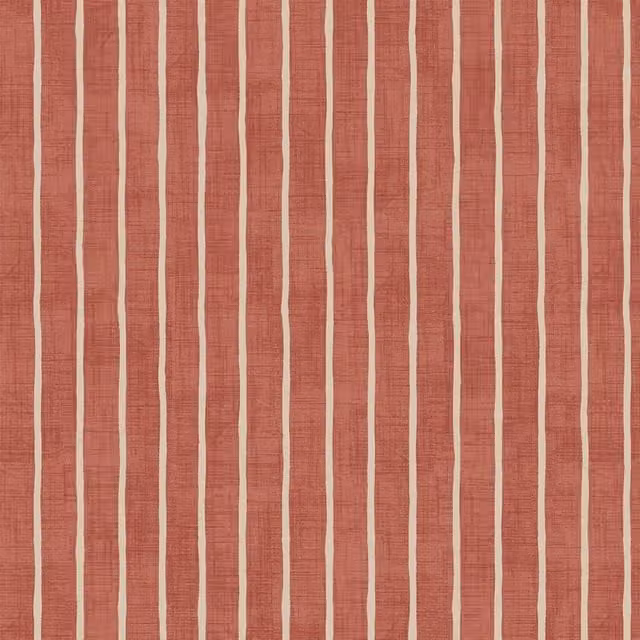 iLiv Pencil Stripe Fabric in Gingersnap Red