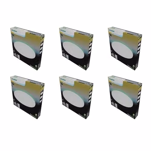 SYLVANIA YourHome Smart LED Ceiling Light, 22W, 1500 Lumens, White, Pack of 6