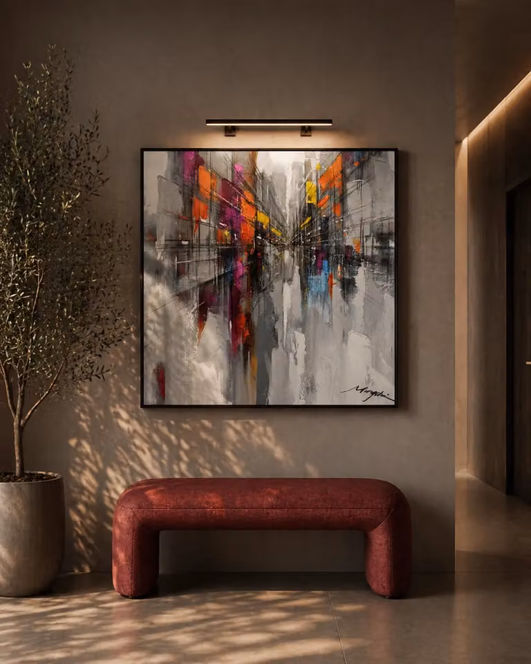 Ilumina Abstract Oil Painting Reproduction by Tommy Franks in Multicolour
