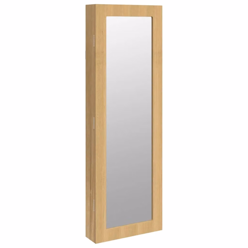 Berkfield Home Wall Mounted Mirror Jewellery Cabinet in Brown, W/D/H: 30 x 8.5 x 90 cm – 2