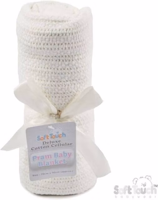 KDMD White Deluxe Personalised Cotton Baby Blanket