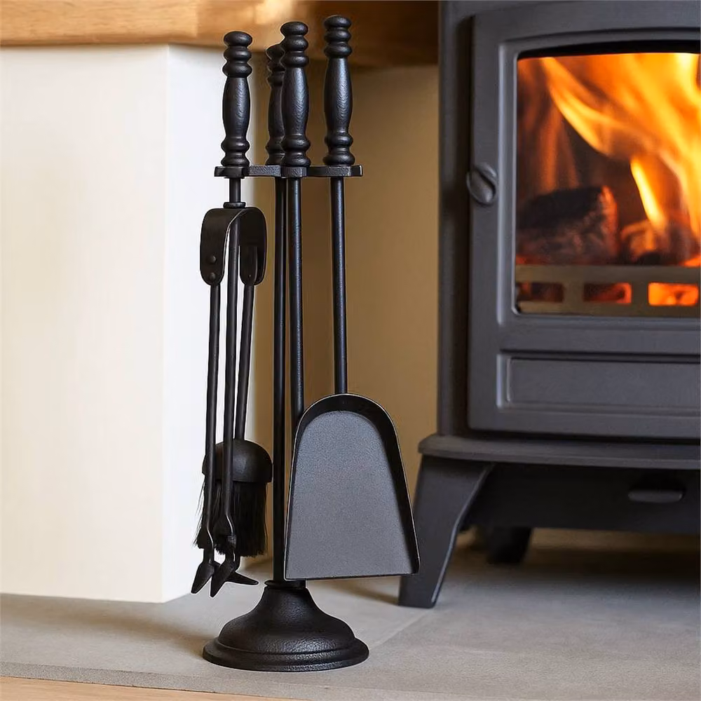 Nordara 5 Piece Heavy Duty Fireside Companion Set in Black, Large – 4