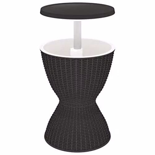 vidaXL 3-in-1 Ice Cooler Table in Black Matt Polypropylene, W/D/H: 100 x 57 x 48 cm – 1