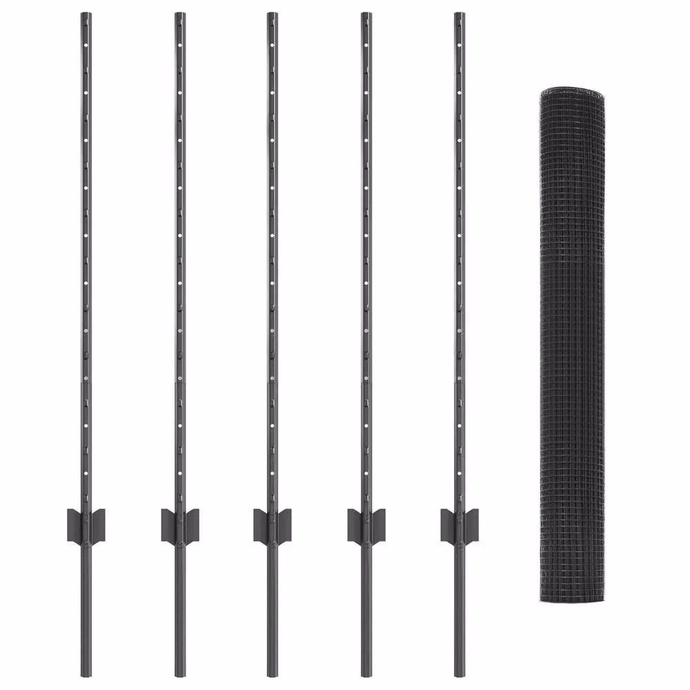 Berkfield Home Grey Metal Chicken Wire Fence Set of 2, H: 1 m x W: 10 m – 2