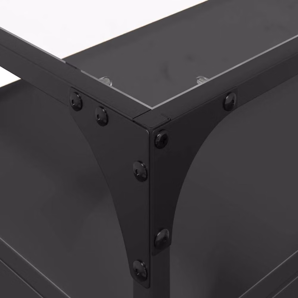 Berkfield Home Black TV Cabinet with Glass Top and Engineered Wood, W/D/H: 80 x 35 x 51 cm – 5