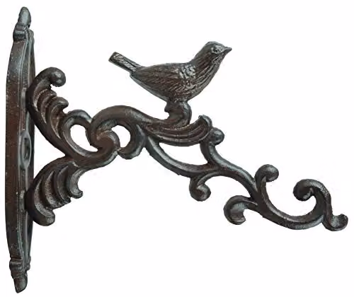 Esschert Brown Cast Iron Bird Design Hanging Basket Hook