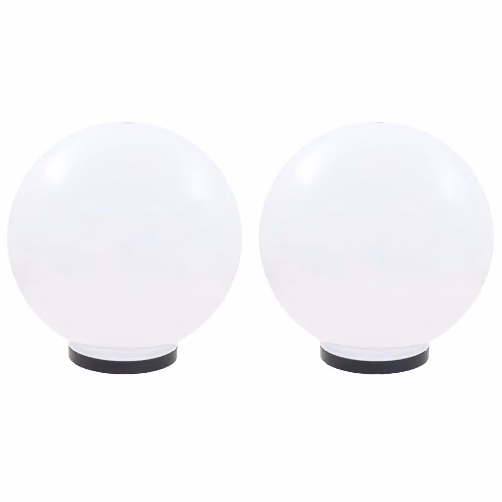 Berkfield Home LED Spherical Bowl Tabletop Lamps, 2 Pack, White, Diameter: 40 cm – 2