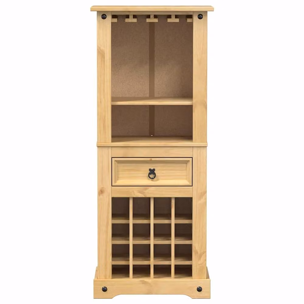 Berkfield Home Corona Wine Rack in Light Tan Solid Pine Wood, W/D/H: 56 x 35 x 120 cm – 2