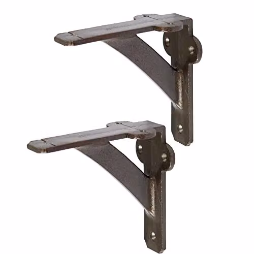 Hammer and Tongs Iron Shelf Bracket, Grey, Pack of 2