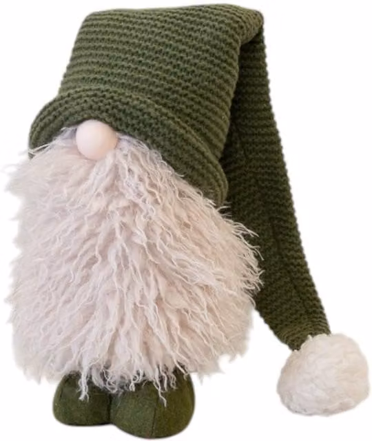 Four Candle Large Green Standing Christmas Gonk, Height: 40 cm