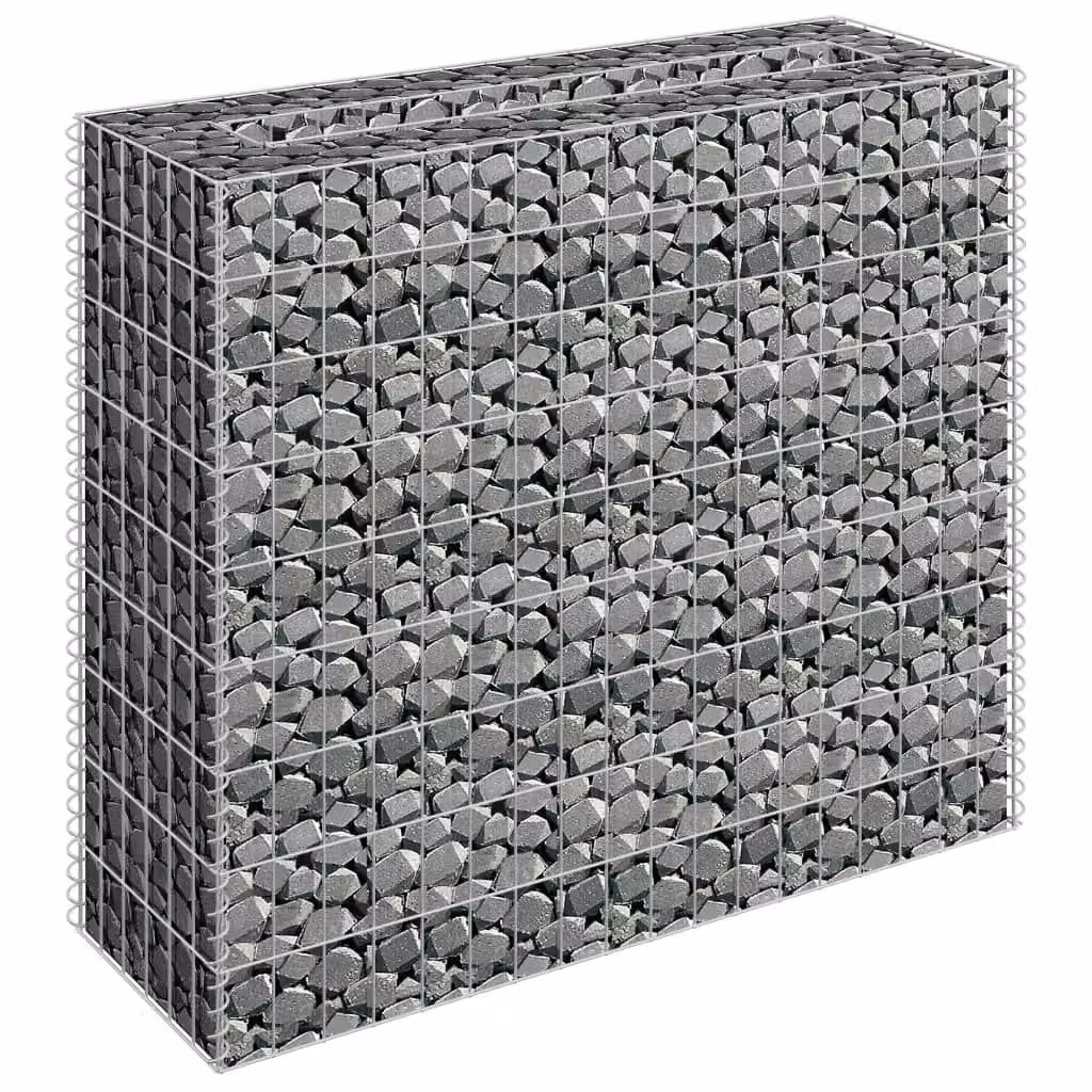 Berkfield Home Silver Galvanised Steel Stone Gabion Raised Bed, W/D/H: 90 x 30 x 90 cm – 2