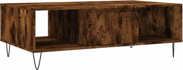 Berkfield Home Smoked Oak Coffee Table in Brown, W/D/H: 104 x 60 x 35 cm – 1