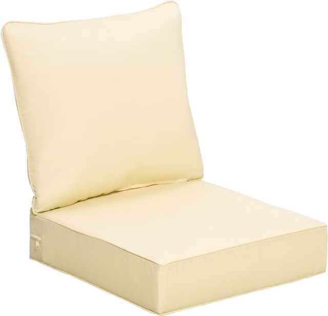 Outsunny Outdoor Back and Seat Cushion Set in Beige with Washable Removable Covers