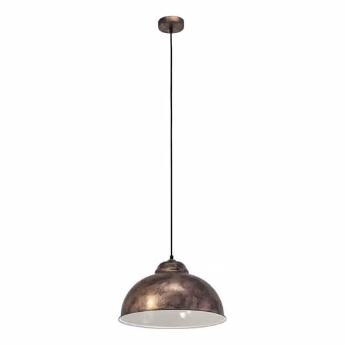 Eglo Truro 2 Vintage Suspended Pendant Lamp in Copper and Beige