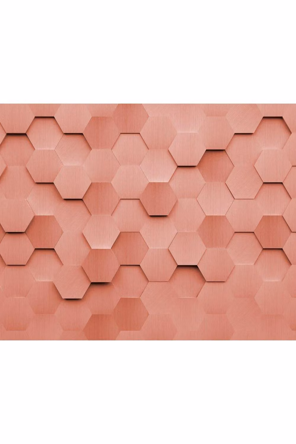 Origin Murals Metal Hexagons Geometric Wall Mural in Burnt Orange, W: 350 cm, H: 280 cm – 2