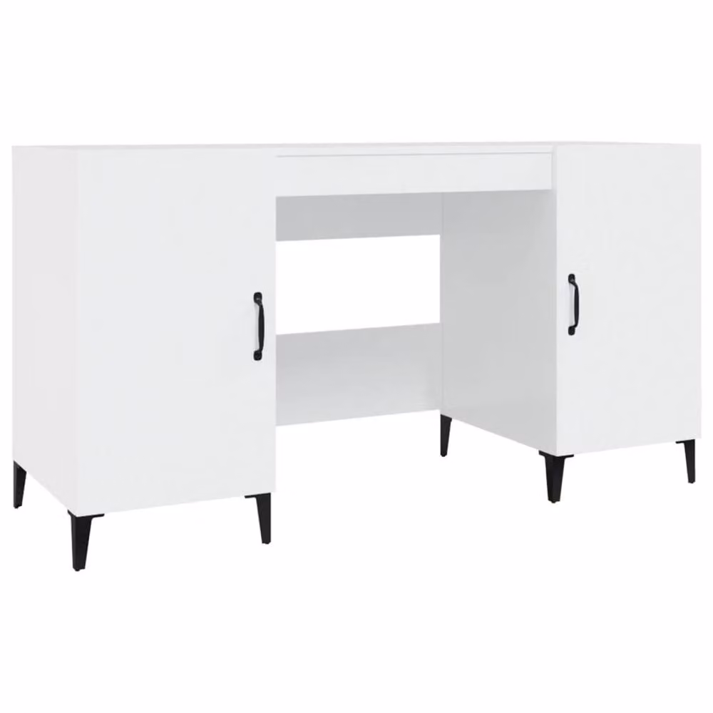 Berkfield Home Modern High Gloss White Writing Desk, W/D/H: 140 x 50 x 75 cm – 2