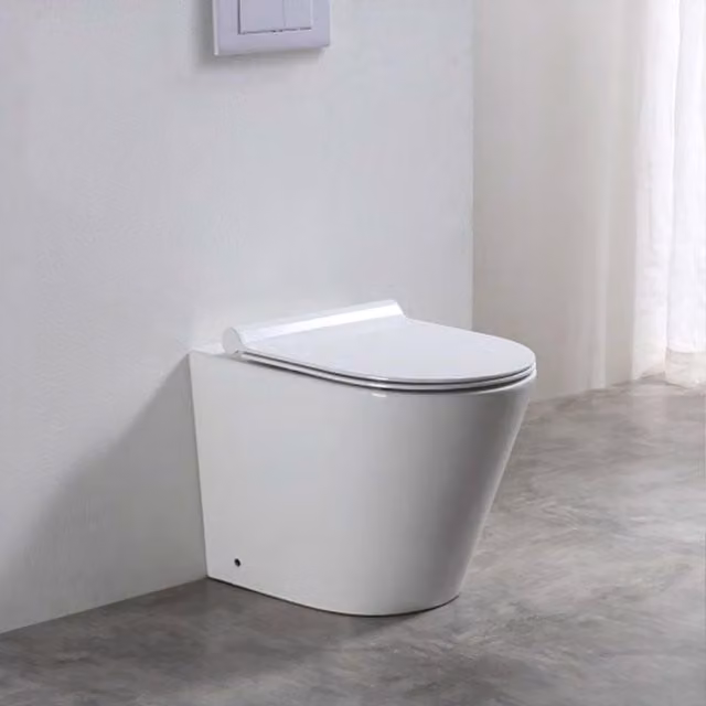 Limoge Baku White Ceramic Back-to-Wall Rimless Toilet with Soft-Close Seat, W/D/H: 42 x 37.5 x 54.5 cm – 1