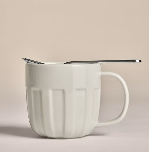 M&S X Kelly Hoppen Textured Ceramic Mug in Beige