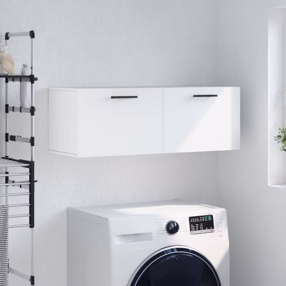 Berkfield Home White Wall Cabinet W/D/H: 100 x 36.5 x 35 cm – 2